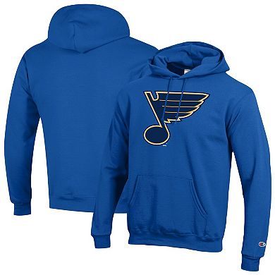 Men's Champion Blue St. Louis Blues Primary Logo 1-Hit Pullover Hoodie
