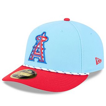 Men's New Era Light Blue/Red Los Angeles Angels 2025 Fourth of July Low Profile 59FIFTY Fitted Hat