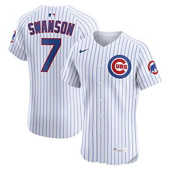 Men's Nike Dansby Swanson White Chicago Cubs Home Elite Jersey