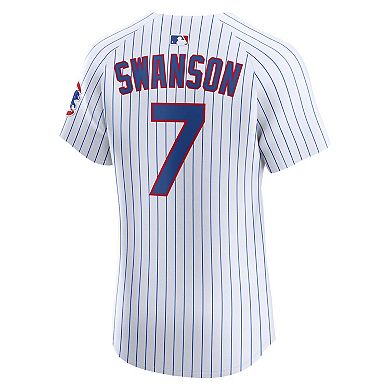 Men's Nike Dansby Swanson White Chicago Cubs Home Elite Jersey