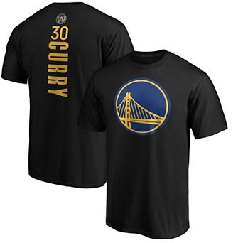 Men's Stephen Curry Black Golden State Warriors Playmaker Name & Number Logo T-Shirt