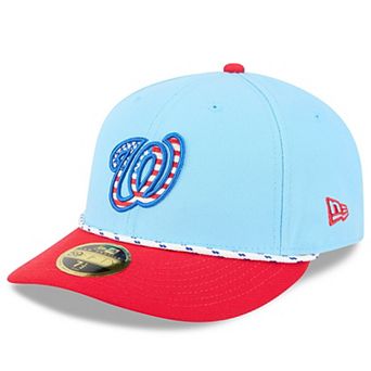 Men's New Era Light Blue/Red Washington Nationals 2025 Fourth of July Low Profile 59FIFTY Fitted Hat