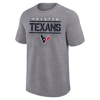 Men's Fanatics Heather Gray Houston Texans Big & Tall Top Notch T-Shirt