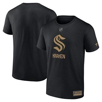 Men's Fanatics Black Seattle Kraken 2024 Military Appreciation T-Shirt