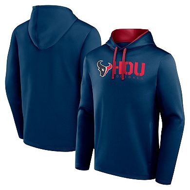 Men's Logo Athletic Navy Houston Texans Head Start Pullover Hoodie