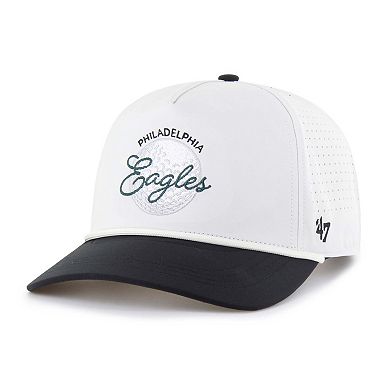 Men's '47 White/Black Philadelphia Eagles Gimmie Golf Hitch Rope Adjustable Hat