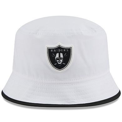 Men's New Era White Las Vegas Raiders 2025 NFL Training Camp Stretch Bucket Hat