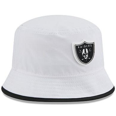 Men's New Era White Las Vegas Raiders 2025 NFL Training Camp Stretch Bucket Hat