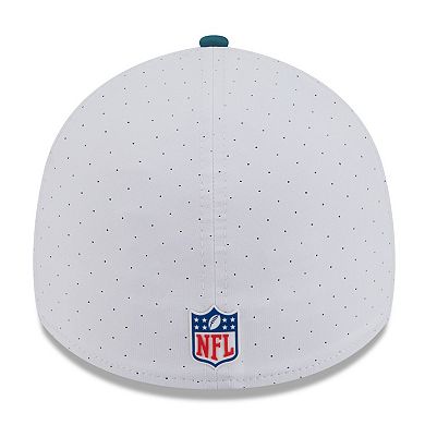 Men's New Era White/Midnight Green Philadelphia Eagles 2025 NFL Training Camp 39THIRTY Flex Hat