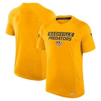 Men's Fanatics Gold Nashville Predators Authentic Pro Rink Tech T-Shirt