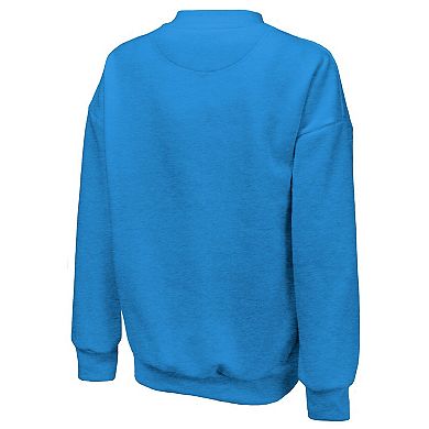 Women's Majestic Threads Blue Oklahoma City Thunder Classic Tri-Blend Pullover Sweatshirt
