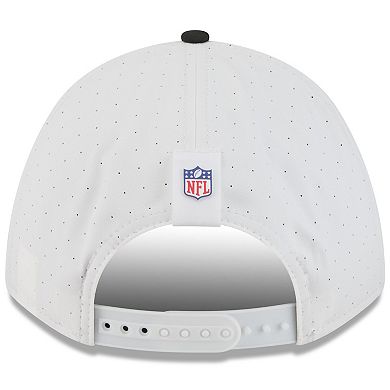 Youth New Era White/Black Las Vegas Raiders 2025 NFL Training Camp A-Frame 9FORTY Adjustable Hat