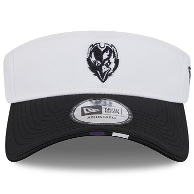 Men's New Era White/Black Baltimore Ravens 2025 NFL Training Camp Adjustable Visor