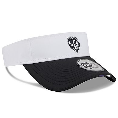 Men's New Era White/Black Baltimore Ravens 2025 NFL Training Camp Adjustable Visor
