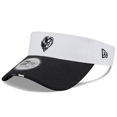 Men's New Era White/Black Baltimore Ravens 2025 NFL Training Camp Adjustable Visor