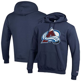 Men's Champion Navy Colorado Avalanche Primary Logo 1-Hit Pullover Hoodie