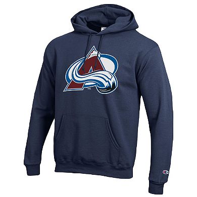 Men's Champion Navy Colorado Avalanche Primary Logo 1-Hit Pullover Hoodie