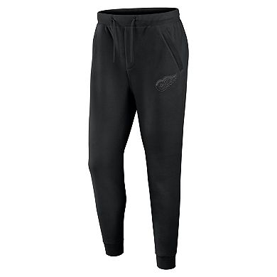 Men's Fanatics Black Detroit Red Wings Authentic Pro Road Fleece Sweatpants