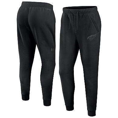 Men's Fanatics Black Detroit Red Wings Authentic Pro Road Fleece Sweatpants