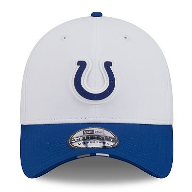Men's New Era White/Royal Indianapolis Colts 2025 NFL Training Camp 39THIRTY Flex Hat