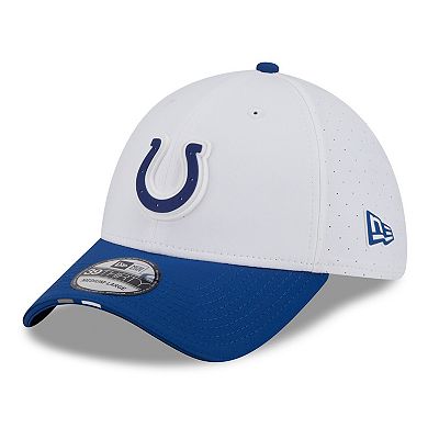 Men's New Era White/Royal Indianapolis Colts 2025 NFL Training Camp 39THIRTY Flex Hat