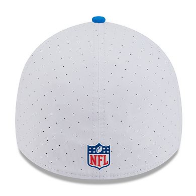 Men's New Era White/Blue Detroit Lions 2025 NFL Training Camp 39THIRTY Flex Hat