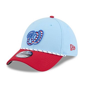 Men's New Era Light Blue/Red Washington Nationals 2025 Fourth of July 39THIRTY Flex Hat