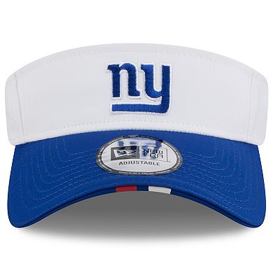 Men's New Era White/Royal New York Giants 2025 NFL Training Camp Adjustable Visor