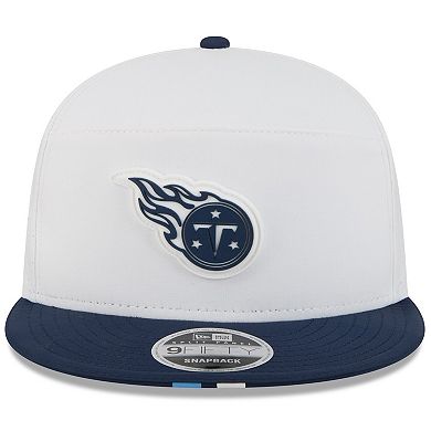 Men's New Era White/Navy Tennessee Titans 2025 NFL Training Camp Split Panel 9FIFTY Snapback Hat
