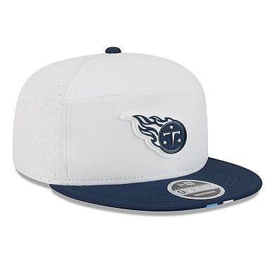 Men's New Era White/Navy Tennessee Titans 2025 NFL Training Camp Split Panel 9FIFTY Snapback Hat