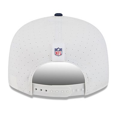 Men's New Era White/Navy Tennessee Titans 2025 NFL Training Camp Split Panel 9FIFTY Snapback Hat
