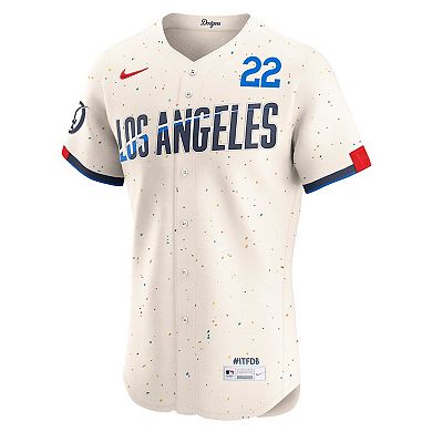 Men's Nike Clayton Kershaw Cream Los Angeles Dodgers City Connect Elite Jersey
