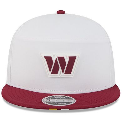 Men's New Era White/Burgundy Washington Commanders 2025 NFL Training Camp Split Panel 9FIFTY Snapback Hat