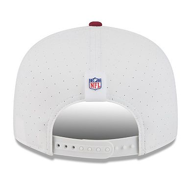 Men's New Era White/Burgundy Washington Commanders 2025 NFL Training Camp Split Panel 9FIFTY Snapback Hat
