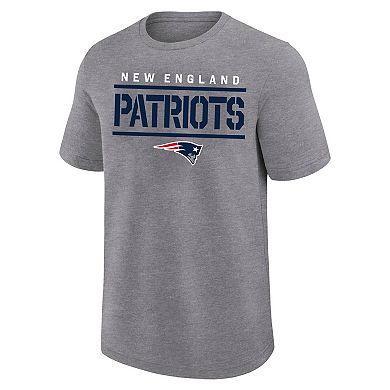 Men's Fanatics Heather Gray New England Patriots Big & Tall Top Notch T-Shirt