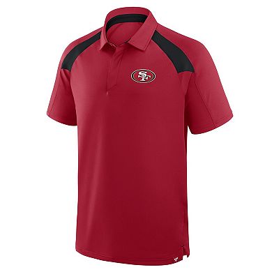 Men's Fanatics Scarlet San Francisco 49ers Back Around Raglan Polo
