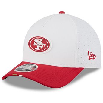 Youth New Era White/Scarlet San Francisco 49ers 2025 NFL Training Camp A-Frame 9FORTY Adjustable Hat