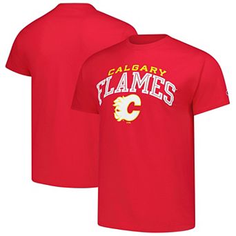 Men's Champion Red Calgary Flames Primary Logo T-Shirt