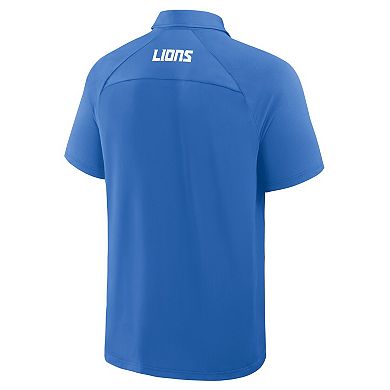 Men's Fanatics Blue Detroit Lions Back Around Raglan Polo