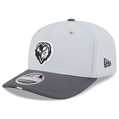 Men's New Era Gray/Graphite Baltimore Ravens 2025 NFL Training Camp 9SEVENTY Adjustable Hat