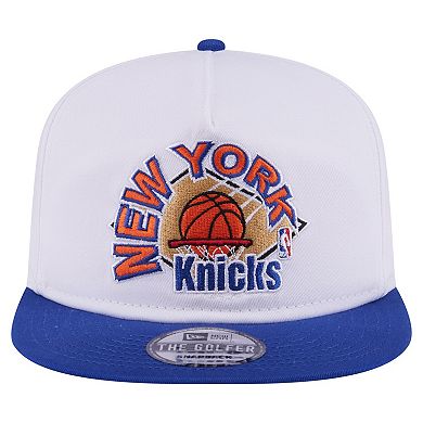 Men's New Era White/Blue New York Knicks Hardwood Two-Tone Golfer Adjustable Hat
