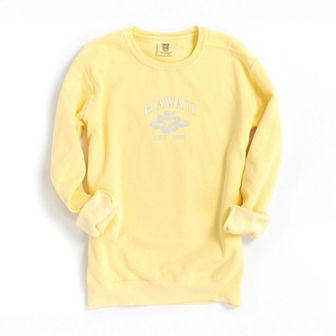Simply Sage Market Embroidered Hawaii Flower Garment Dyed Sweatshirt