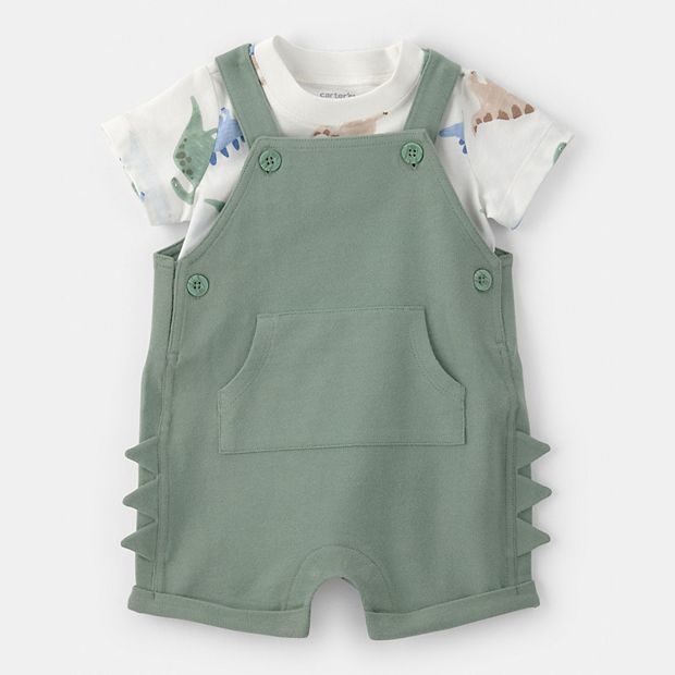 Baby Boy Carter's 2-Piece Dinosaur Short-Sleeve Top & Overall Set