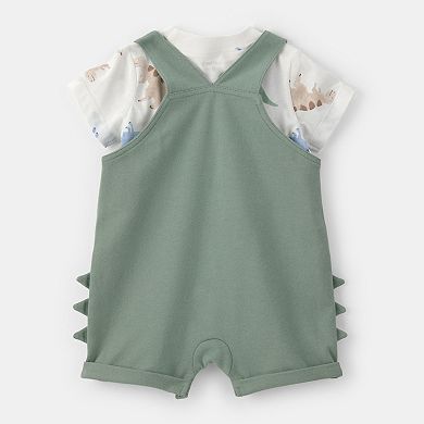Baby Boy Carter's 2-Piece Dinosaur Short Sleeve Top & Overall Set