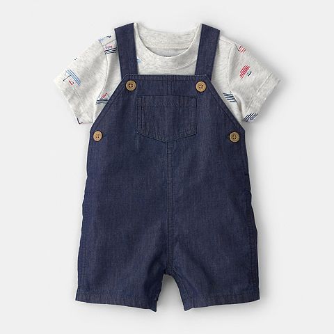 Boy Baby Boy Carter's 2 pc Boat Romper Set