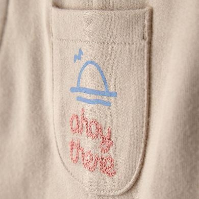 Baby Carter's 2-pc. Boat Striped Overall & T-Shirt Set