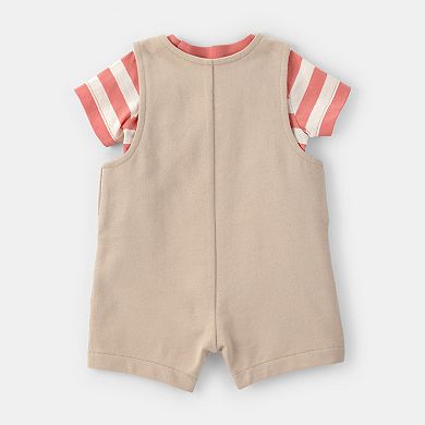 Baby Carter's 2-pc. Boat Striped Overall & T-Shirt Set