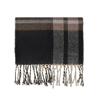 Dockers 2-In-1 Reversible Bold Plaid Woven Fringe Scarf
