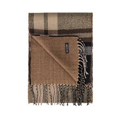 Dockers 2-In-1 Reversible Bold Plaid Woven Fringe Scarf