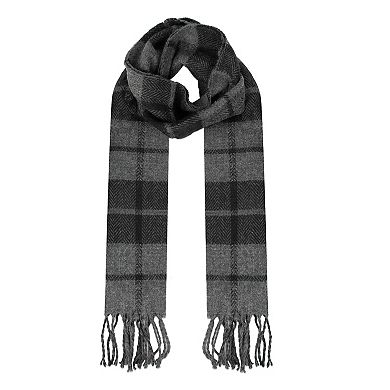 Dockers 2-In-1 Reversible Plaid & Herringbone Fringe Scarf